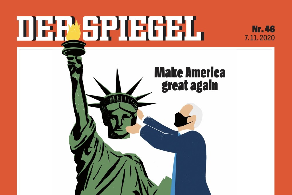 The 2017 and 2020 covers of German news magazine Der Spiegel. Photo: Twitter