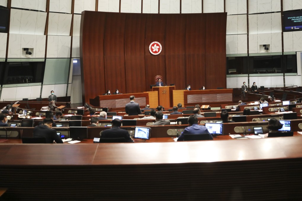 Lawmakers attend a meeting of Hong Kong’s Legislative Council last month. Photo: K. Y. Cheng