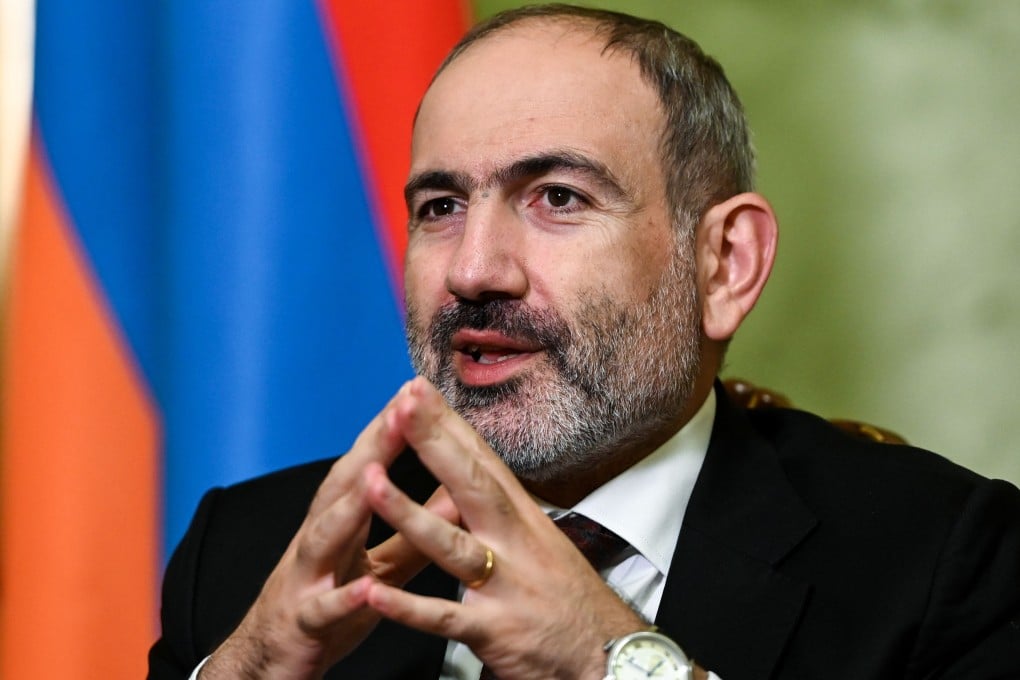 Armenian Prime Minister Nikol Pashinyan speaks during an interview in Yerevan in October. Photo: AFP