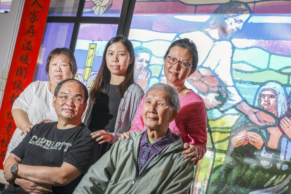 Beneficiaries David Ho and Wan Wing-hung (front, left to right) receive free eye treatment from St Barnabas’ Society and Home in Sai Ying Pun. Photo: Nora Tam