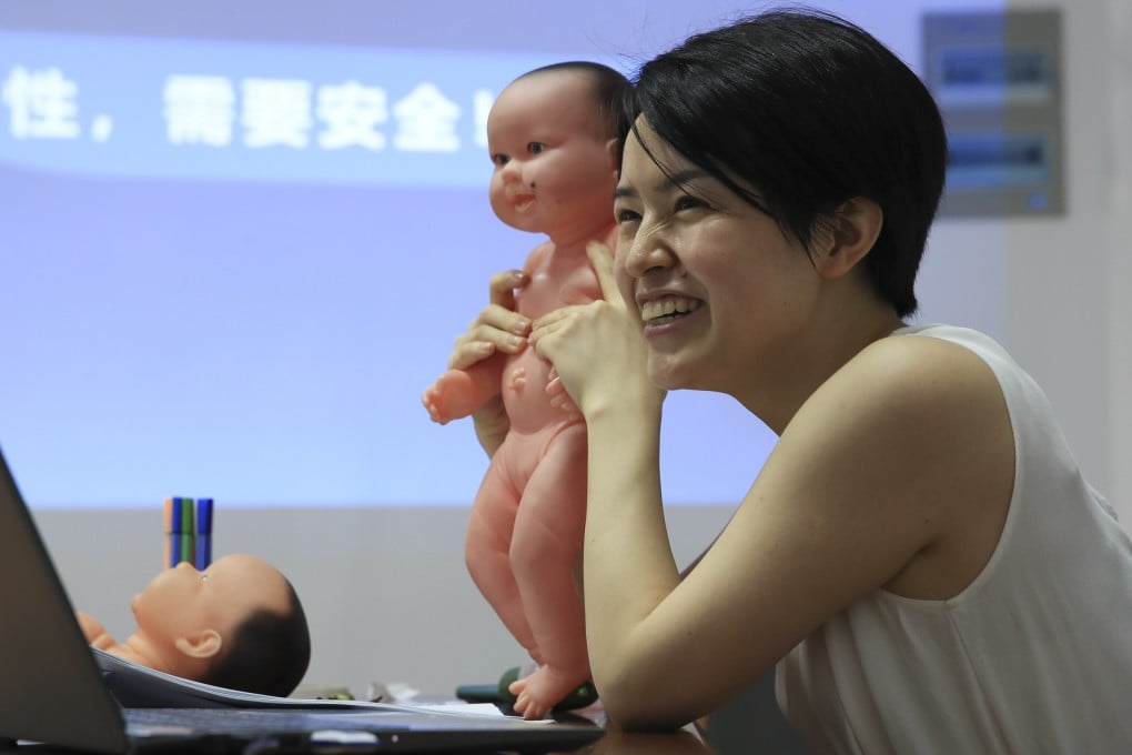A sex education counsellor teaches a class in Cixi, Zhejiang province, eastern China. Traditional social beliefs and values mean there is still a long way to go before Chinese students receive comprehensive sex education, despite a recent law change. Photo: Getty Images