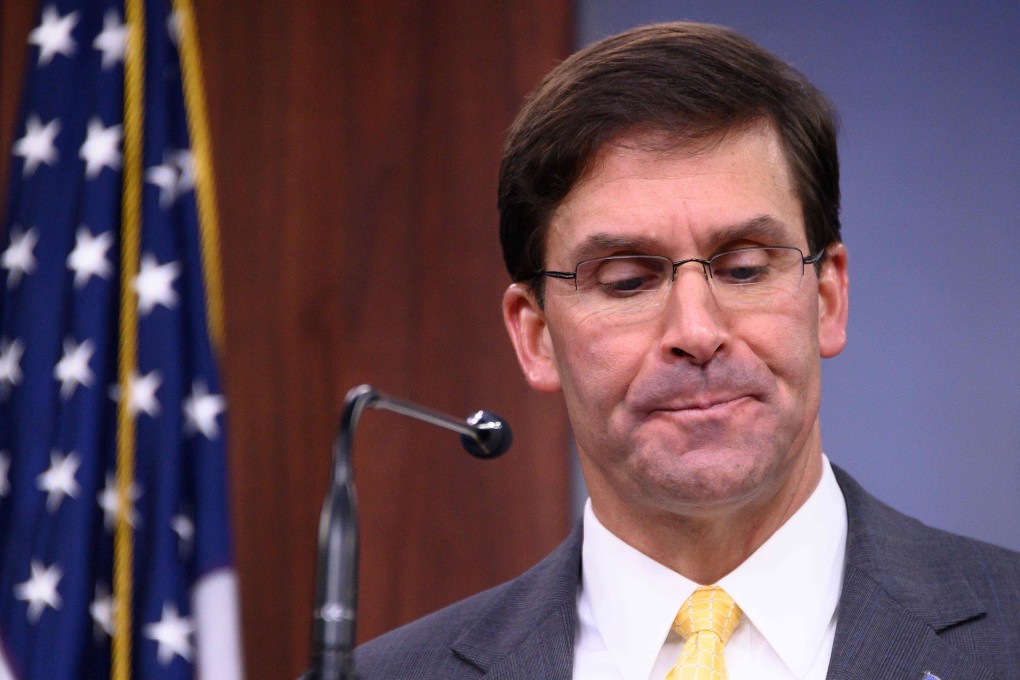 US Defence Secretary Mark Esper was fired by US President Donald Trump on November 9. Esper was seen as ready to communicate with China. Photo: AFP