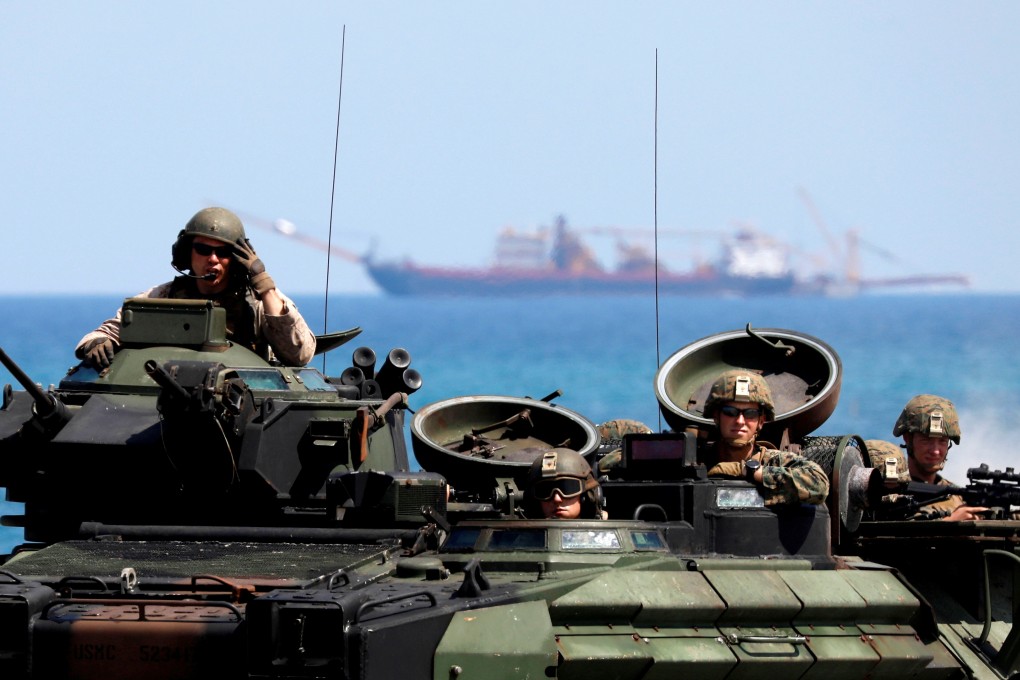 US Marines arrive in an amphibious assault vehicle during US-Philippines war games promoting bilateral ties in 2019. Photo: Reuters