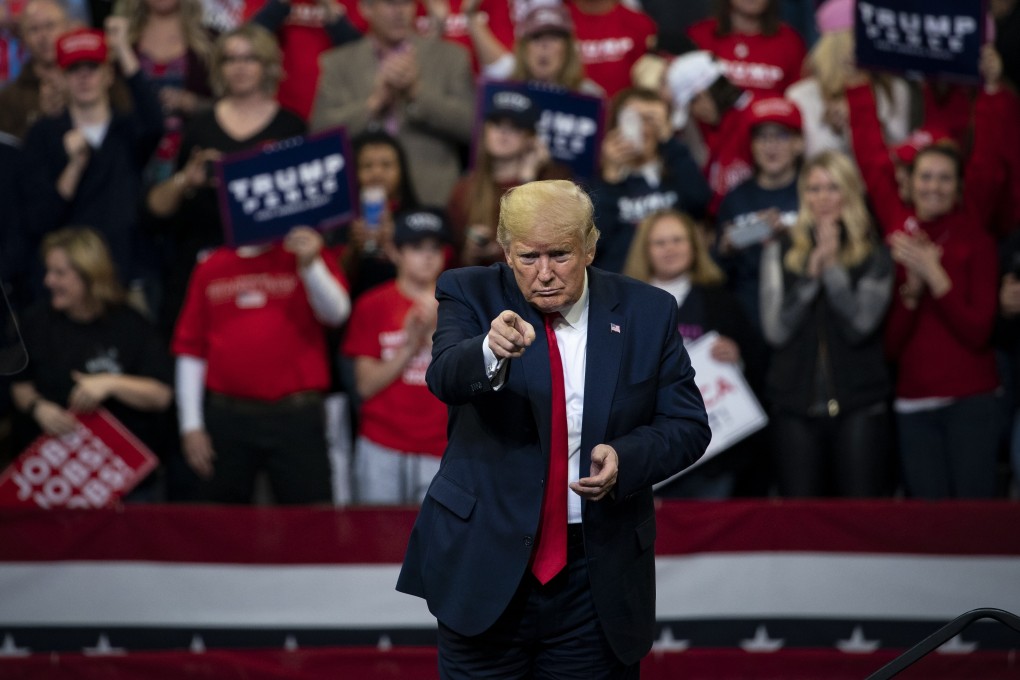 US President Donald Trump at a rally in Des Moines, Iowa, on January 30. Photo: Bloomberg