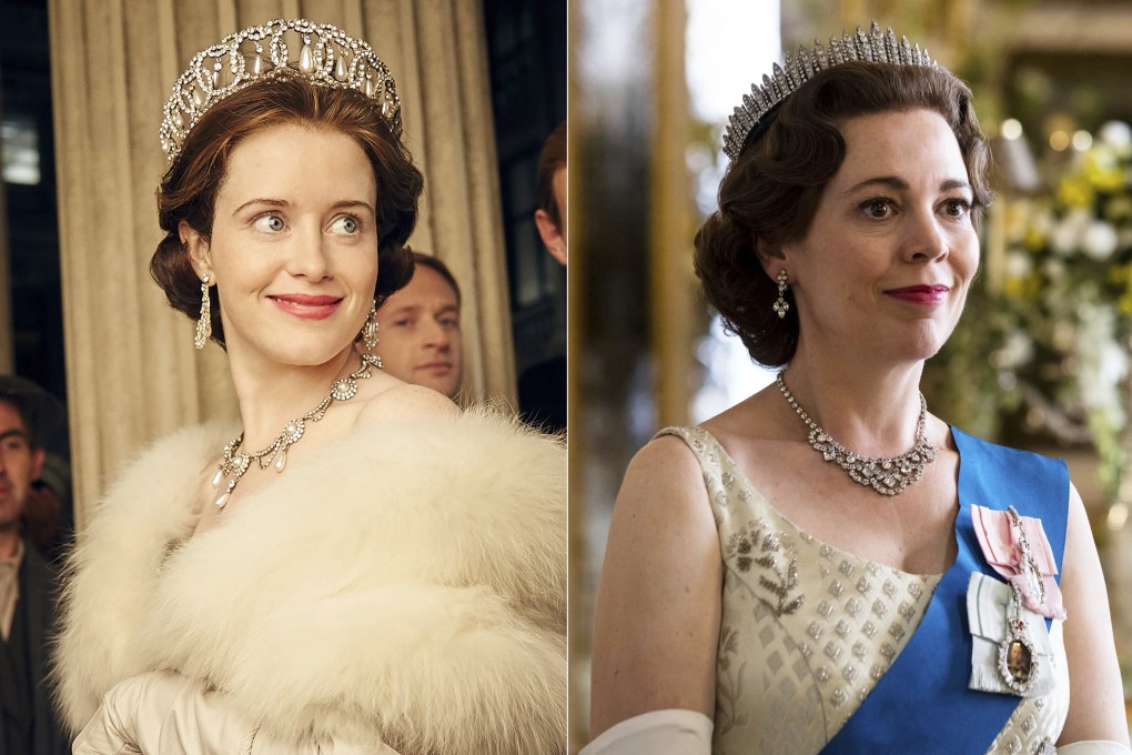 Claire Foy (left) as the young Queen Elizabeth and Olivia Colman as Queen Elizabeth in later years in The Crown. Imelda Staunton will be the third and final actress to portray the British monarch in the Netflix series. Photo: AP