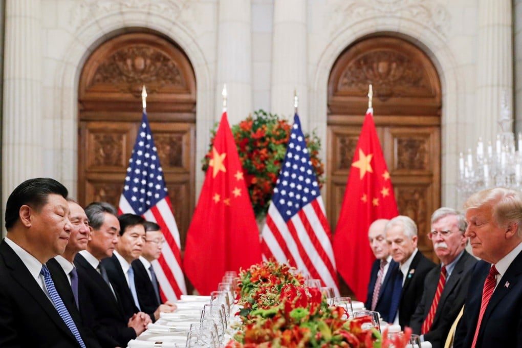 Chinese President Xi Jinping (left) and US President Donald Trump (right) attend a working dinner after the G20 leaders summit in Buenos Aires in December 2018. Photo: Reuters