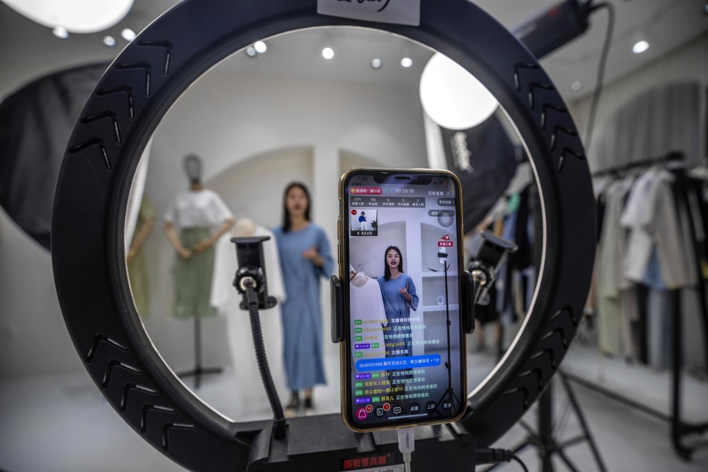 Shopping through live streaming has surged in China this year, and the trend continued through Singles’ Day, the world’s largest shopping festival. Photo: EPA-EFE