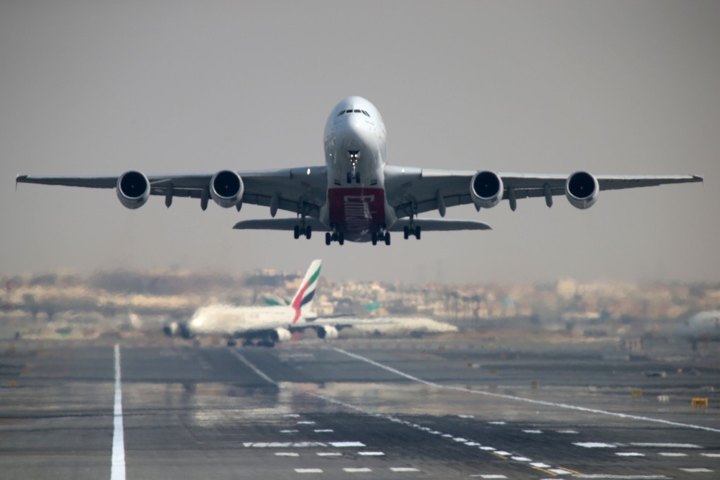 An Emirates Airline Airbus A380-800 plane takes off from Dubai International Airport in 2019. Photo: Reuters