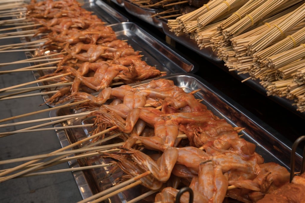 Barbecued frog served at a street market in Wuhan, China. The dish has been a delicacy in China since the Ming dynasty, but is enjoying renewed popularity. Photo: Getty Images