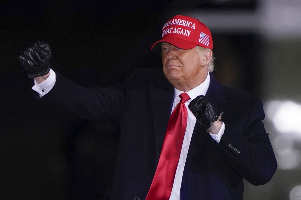 Donald Trump dances after speaking at a campaign rally in North Carolina on November 1. Photo: AP