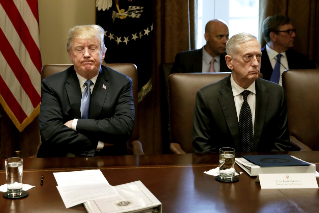 Donald Trump, left, and James Mattis, former US secretary of defence. Photo: Bloomberg