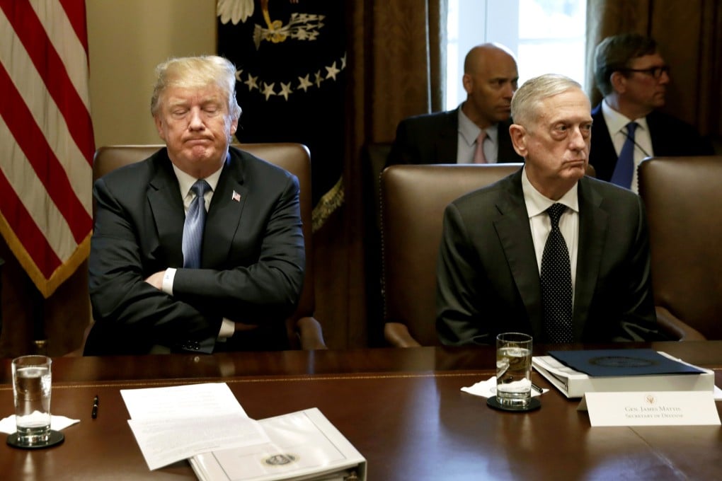 Donald Trump, left, and James Mattis, former US secretary of defence. Photo: Bloomberg