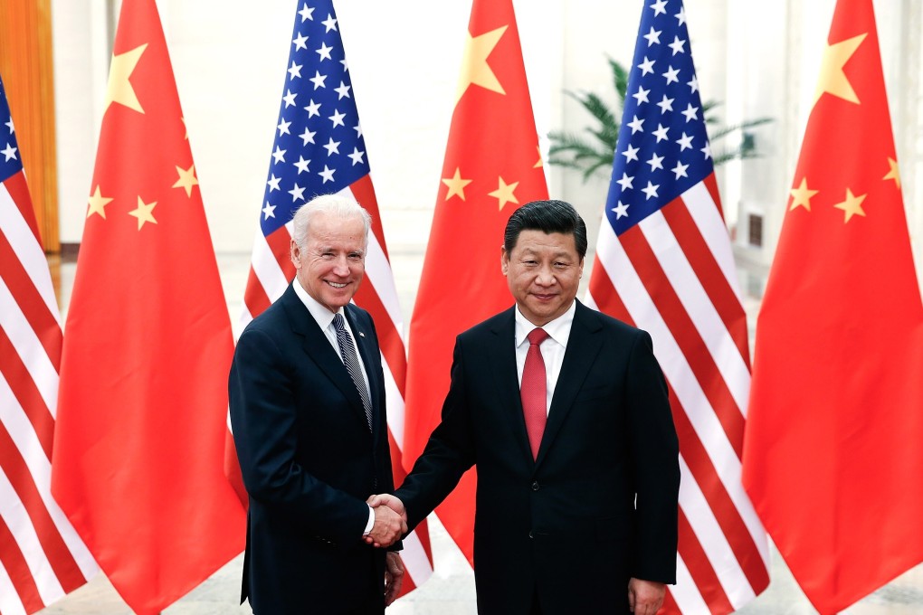 US President-elect Joe Biden and Chinese President Xi Jinping shake hands at the Great Hall of the People in 2013. Photo: Getty Images