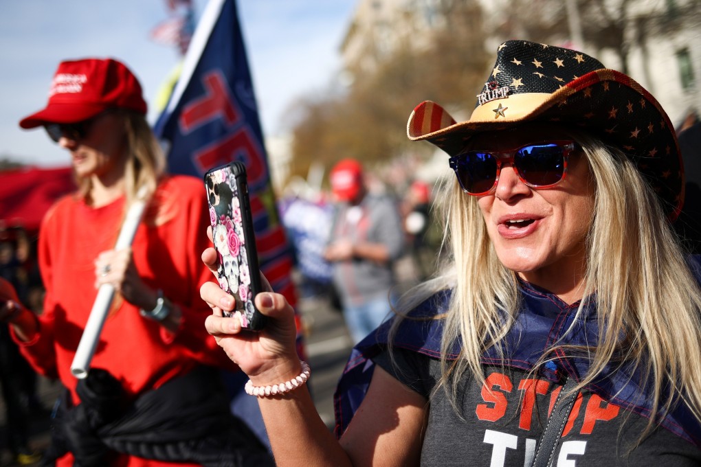 Supporters of US President Donald Trump march in Washington on November 14, 2020. Photo: Reuters