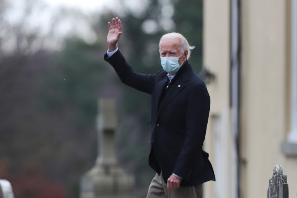 President-elect Joe Biden after mass at St Joseph on the Brandywine Roman Catholic Church in Wilmington, Delaware on Sunday. Photo: Getty Images / AFP