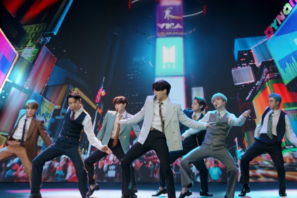 BTS performed from South Korea for the 2020 MTV Video Music Awards. Photo: MTV/AFP