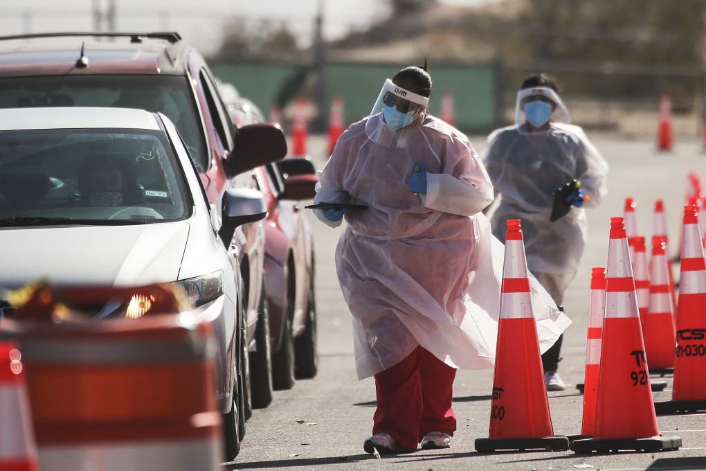 People at a drive-in Covid-19 testing site in El Paso, Texas. Photo: Getty Images/AFP