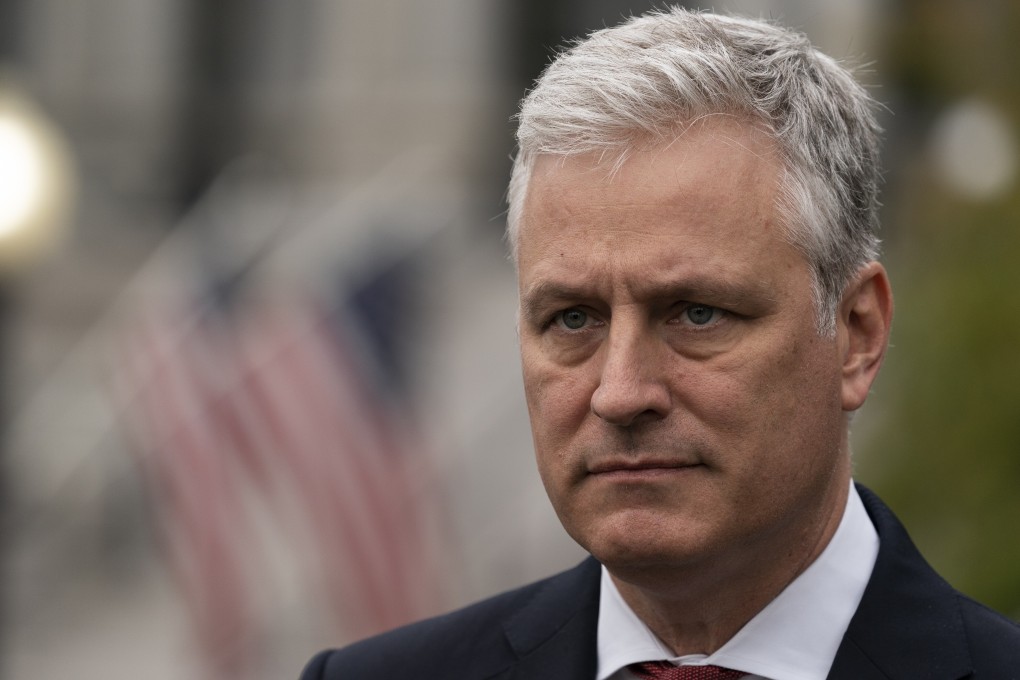 National Security Adviser Robert O'Brien speaks with reporters at the White House in October. Photo: AP