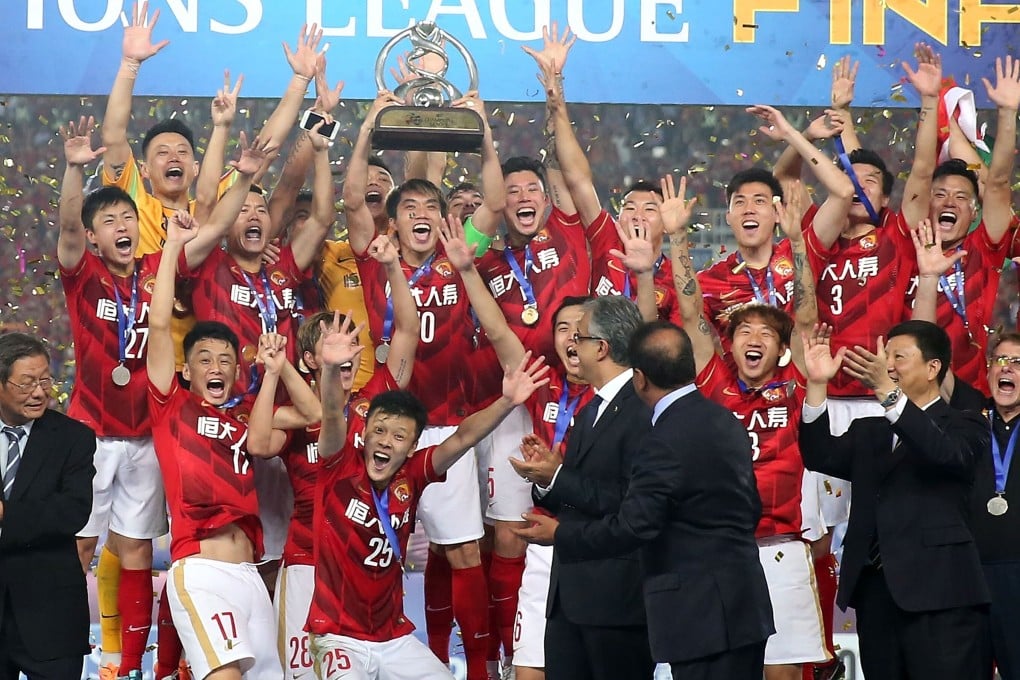 Guangzhou Evergrande celebrate winning the AFC Champions League in 2015. Photo: Xinhua