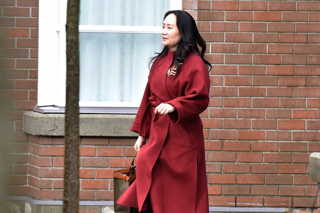 Huawei executive Meng Wanzhou leaves her home in Vancouver on her way to court on Tuesday. Photo: AFP
