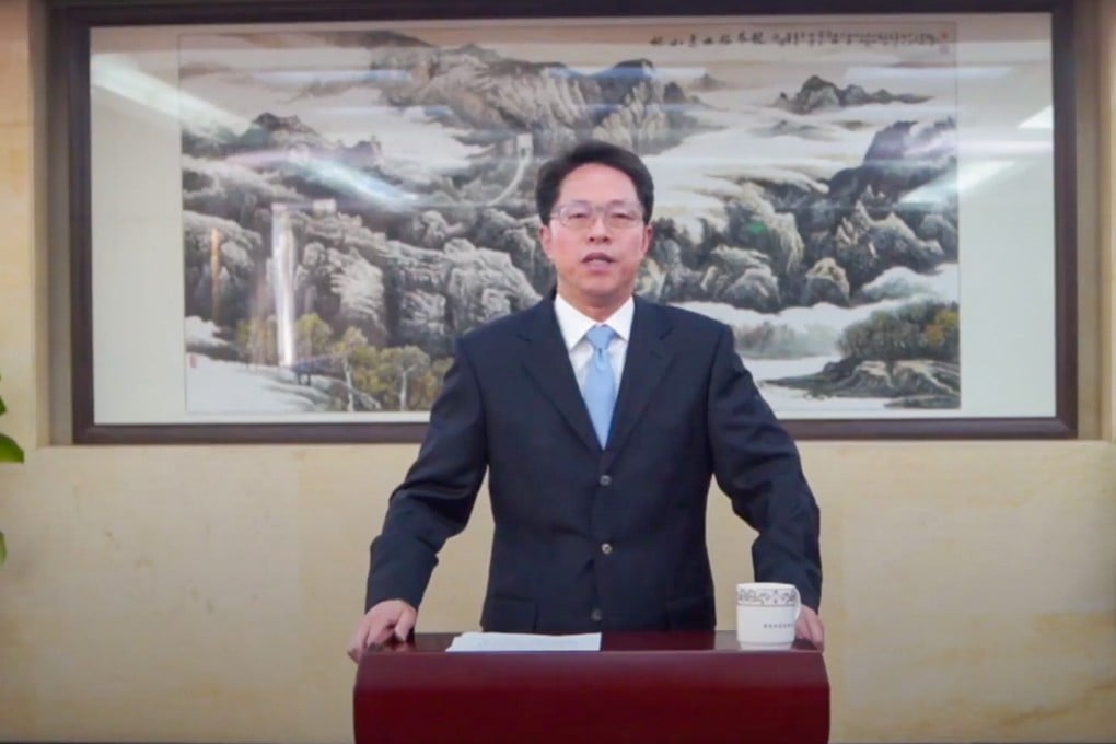 Zhang Xiaoming, deputy director of the State Council’s Hong Kong and Macau Affairs Office, addressed the summit via video. Photo: YouTube