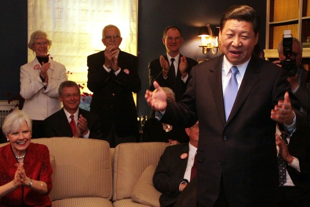 Xi Jinping, as China’s vice-president, makes a return visit to Muscatine in 2012, dropping in on the home of Roger and Sarah Lande. Photo: AFP