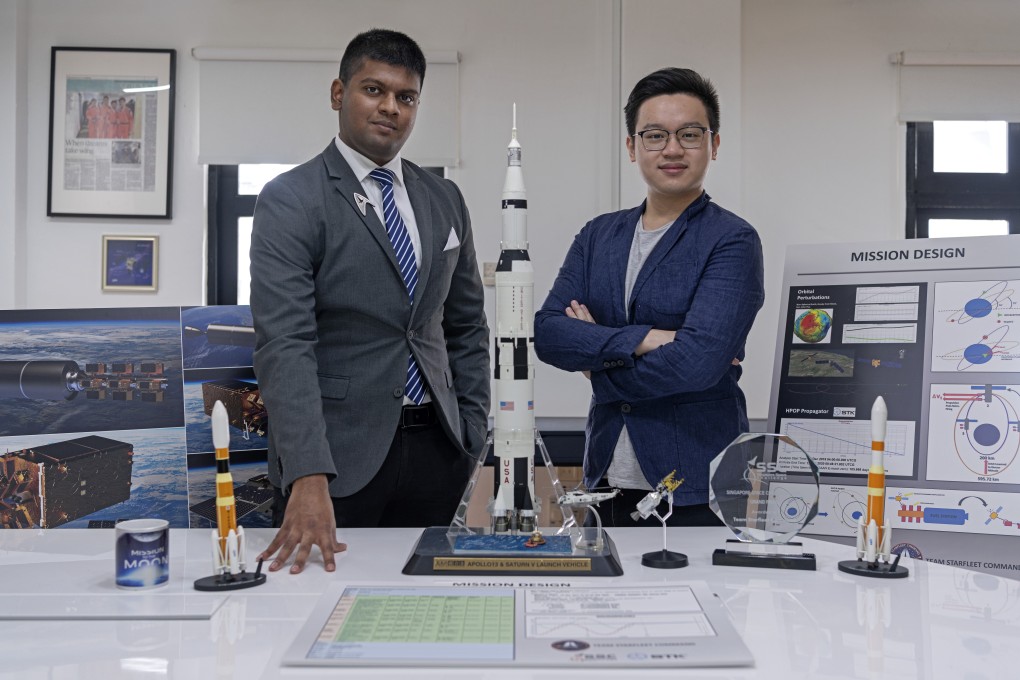 Surya Shanmugam (left) and Jacob Tang of Starfleet, the winning team of the 2020 Singapore Space Challenge. Photo: Scott A. Woodward