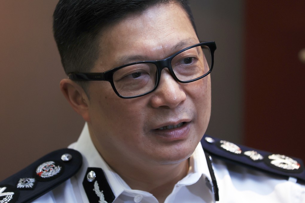 Commissioner of Police Chris Tang speaks to the Post at police headquarters in Wan Chai on Wednesday. Photo: May Tse