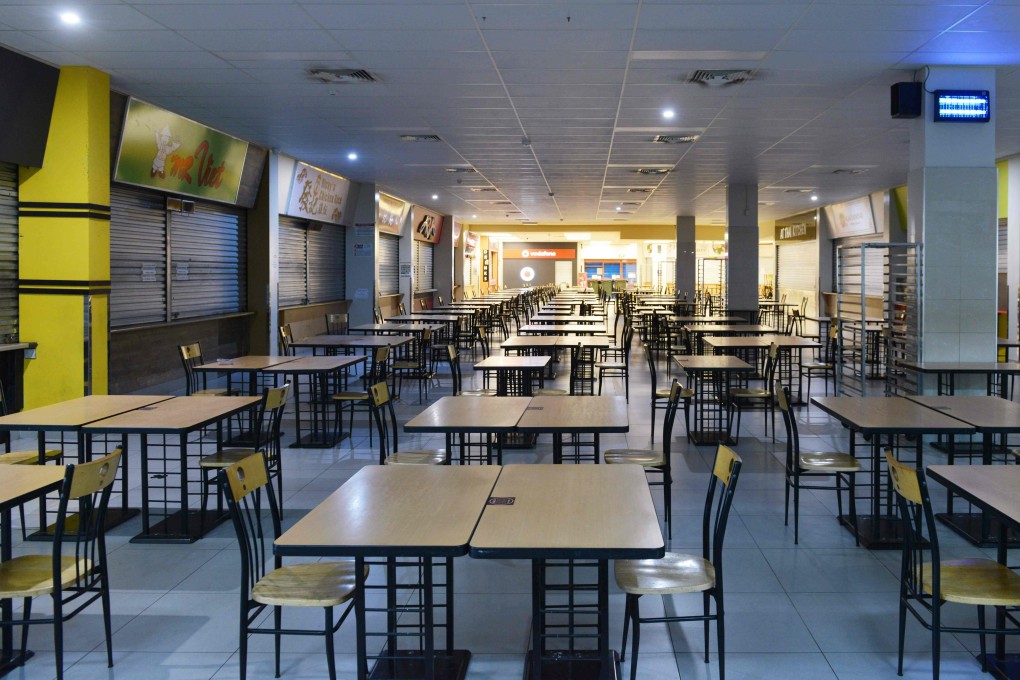 An empty food court in Adelaide during day one of a state lockdown on November 18, 2020. Photo: AFP