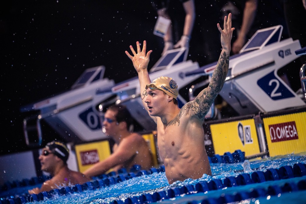 Cali Condors star Caeleb Dressel sets a world record in the 100m butterfly at the ISL finals in Budapest, Hungary. Photo: ISL/Mike Lewis