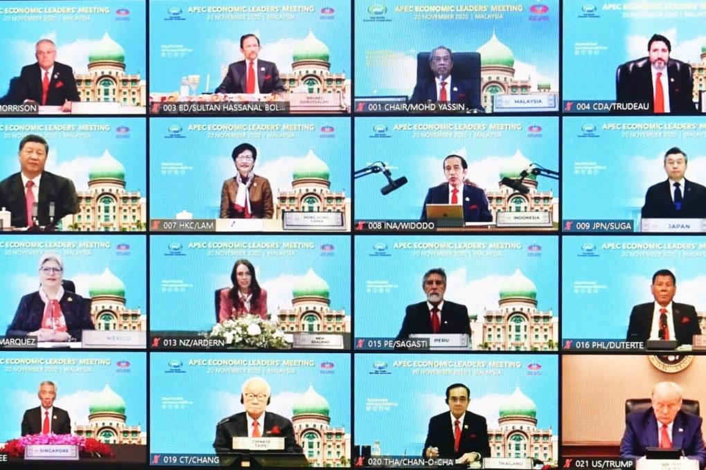 A screenshot of the Apec leaders’ summit virtual meeting on November 20. How many of your Zooms have been queues of monologues rather than conversations? Photo: EPA-EFE