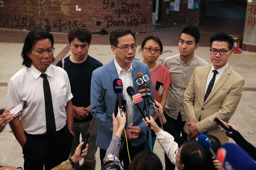 Lawyer Daniel Wong Kwok-tung, left, with other lawmakers last year. Photo: SCMP / Dickson Lee