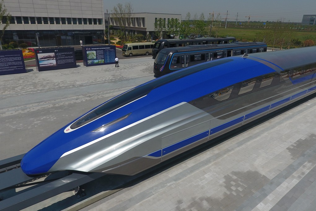 A high-speed maglev train prototype is seen in Qingdao, East China’s Shandong province, in May last year. Photo: Visual China Group via Getty Images