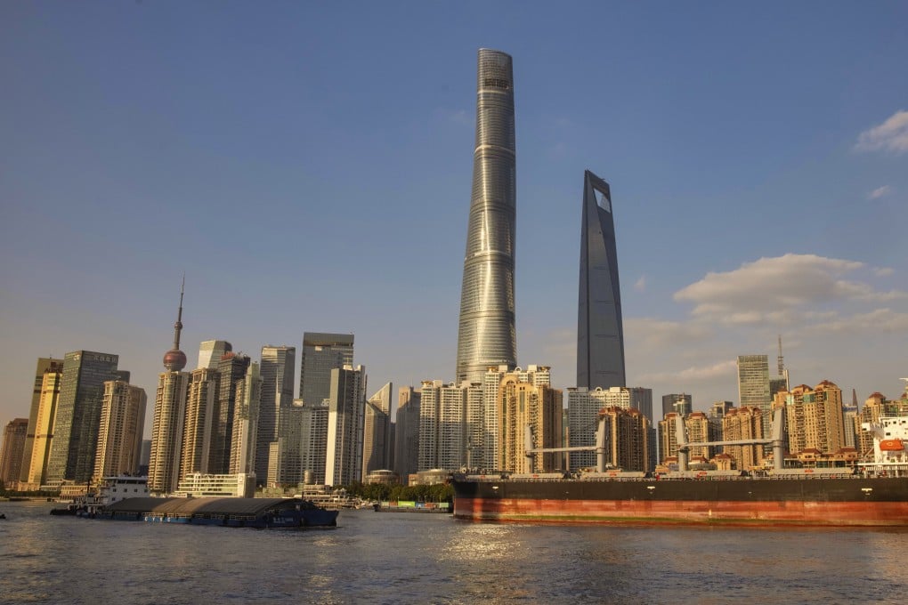 The Pudong business and financial district in Shanghai. The Shanghai Composite Index has gained 10 per cent this year. Photo: EPA-EFE