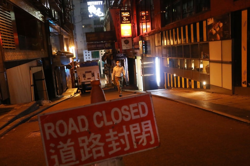 A deserted Lan Kwai Fong nightlife hub in Hong Kong’s Central district on September 15, during two months of coronavirus-related closures. They were allowed to open three days later, only to be named among entertainment venues ordered to shut from November 26 over a renewed wave of Covid-19 linked mainly to dance clubs. Photo: K.Y. Cheng