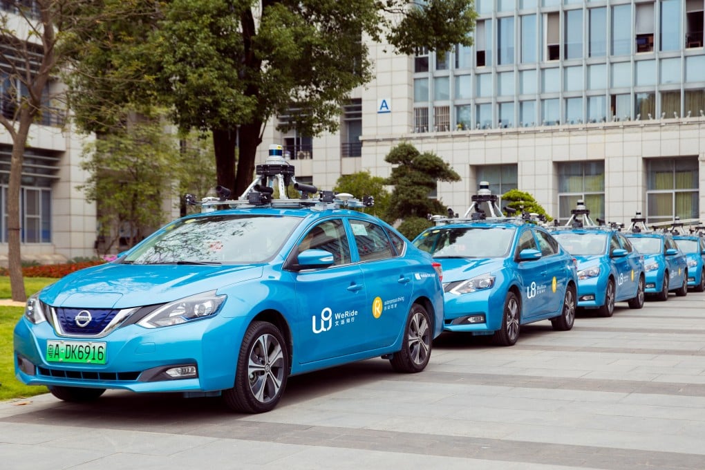 A fleet of WeRide robotaxis in operation in Guangzhou. Photo: Handout