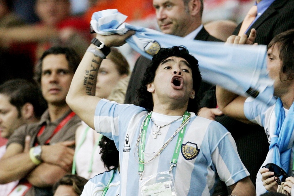 Argentine football star Diego Maradona at the Argentina vs Holland game during the 2006 Fifa World Cup in Germany. Photo: Action Images via Reuters