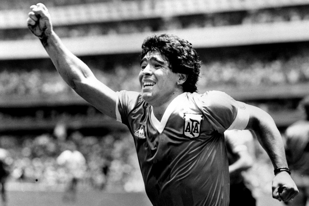 Argentinian star Diego Maradona raises his arm in the air after scoring his game-winning goal against England in their World Cup semi final in Mexico, June 22, 1986. Photo: Reuters
