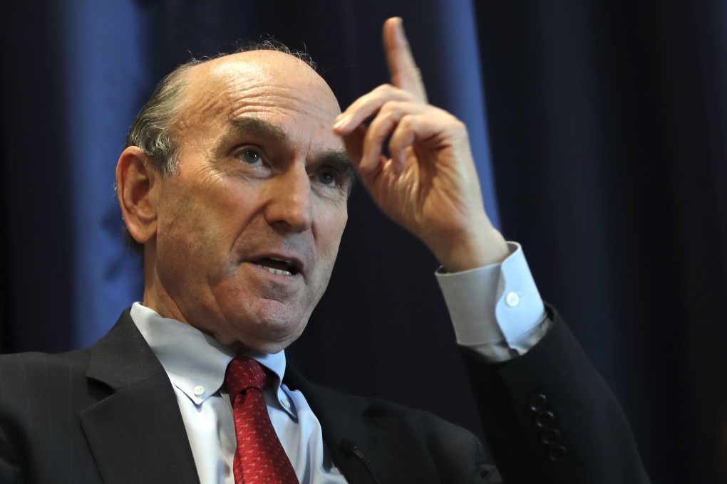 Elliott Abrams, US special representative for Iran, speaks during an interview at the US embassy in Abu Dhabi on November 12. Photo: AP