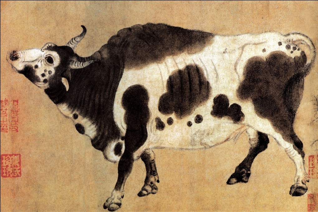 Detail from China’s oldest surviving paper painting, Five Oxen (detail), which the Hong Kong Palace Museum is using in publicity about its first exhibitions in 2022. It won’t say if the grade-one national treasure will be among the first 800 exhibits lent by The Palace Museum in Beijing. Photo: The Palace Museum