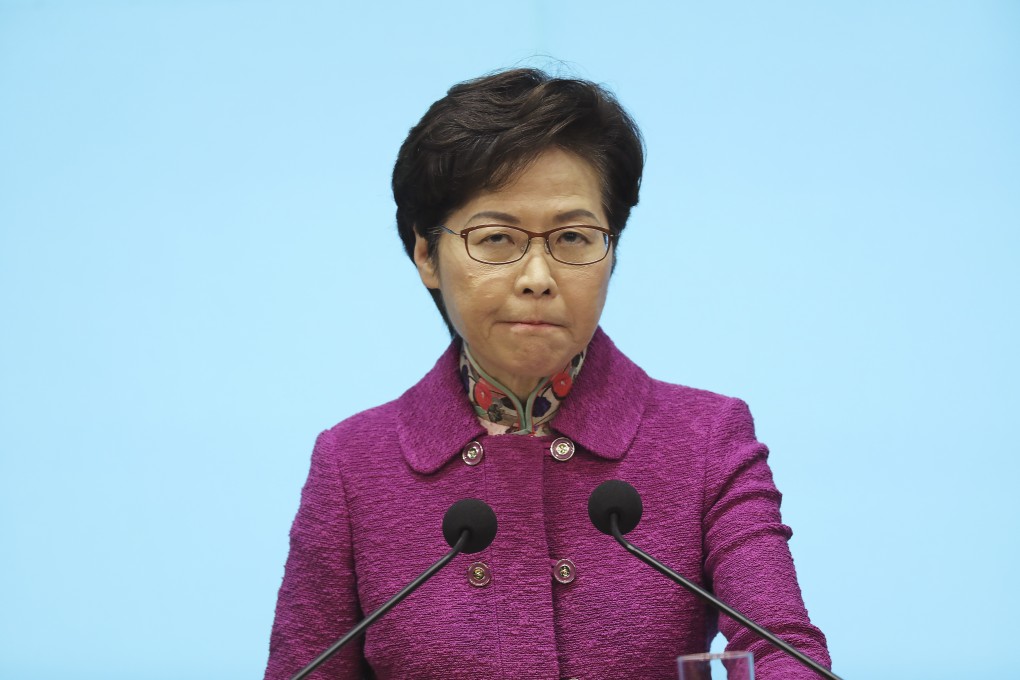 Chief Executive Carrie Lam Cheng Yuet-ngor attends a press conference on her policy address at the Central Government Office in Tamar on Wednesday. Photo: Sam Tsang