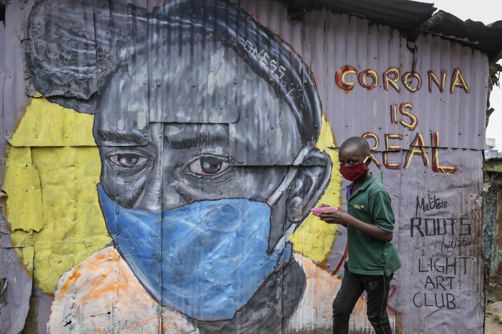A mural in Nairobi, Kenya warns people about the risk of the coronavirus. Photo: AP