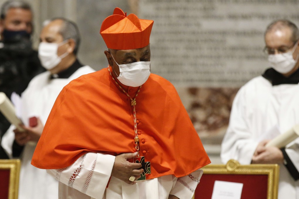 New Cardinal Wilton Gregory, during a consistory ceremony in Saint Peter's basilica at the Vatican on Saturday. Photo: EPA-EFE