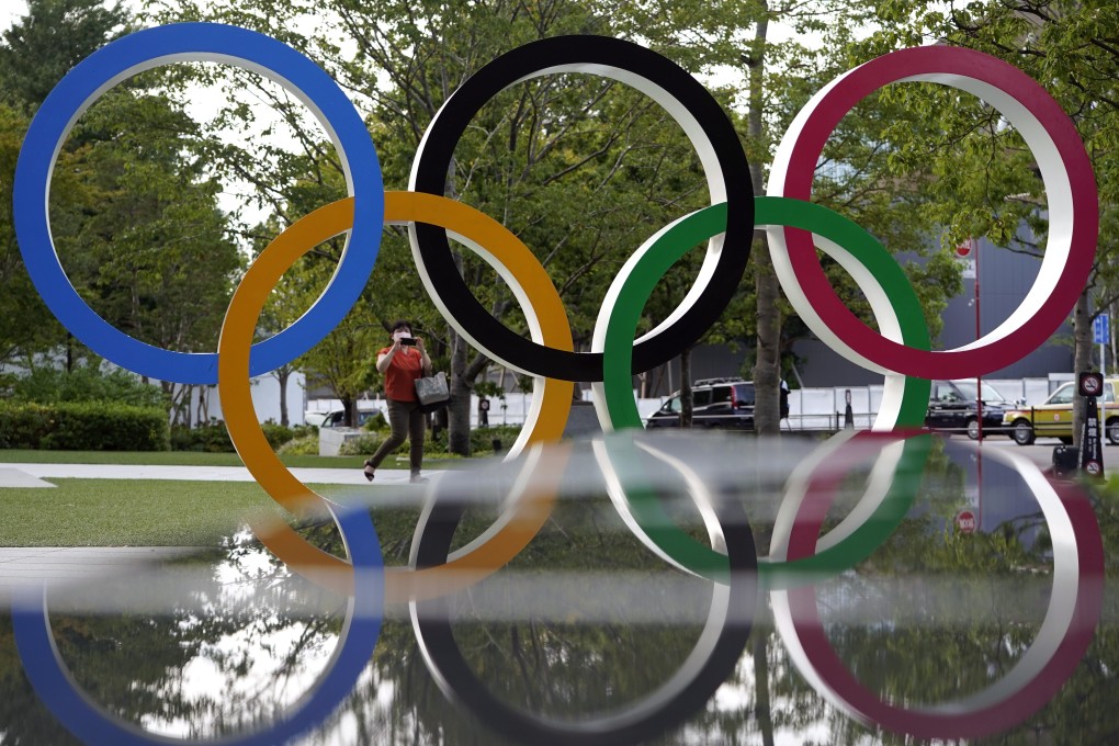The Olympic Rings monument near the National Stadium in Tokyo. Reports from China indicate Chengdu and Chongqing want to host the 2032 Games. Photo: EPA