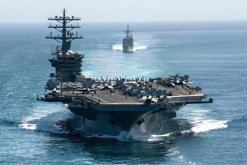 The aircraft carrier USS Nimitz and the guided-missile cruiser USS Philippine Sea. Photo: AFP / US Navy / Petty Officer 3rd Class Elliot Schaudt