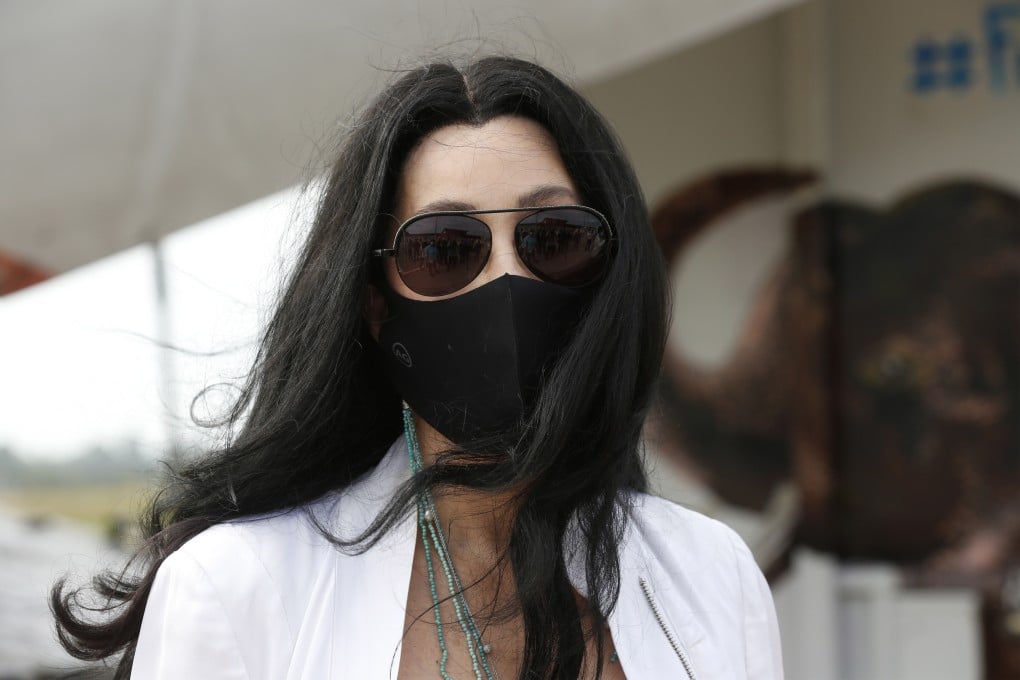 American singer and actor Cher is seen at Siem Reap International Airport in Cambodia to see the arrival of an elephant who previously spent 35 years at Islamabad Zoo in Pakistan. Photo: EPA-EFE