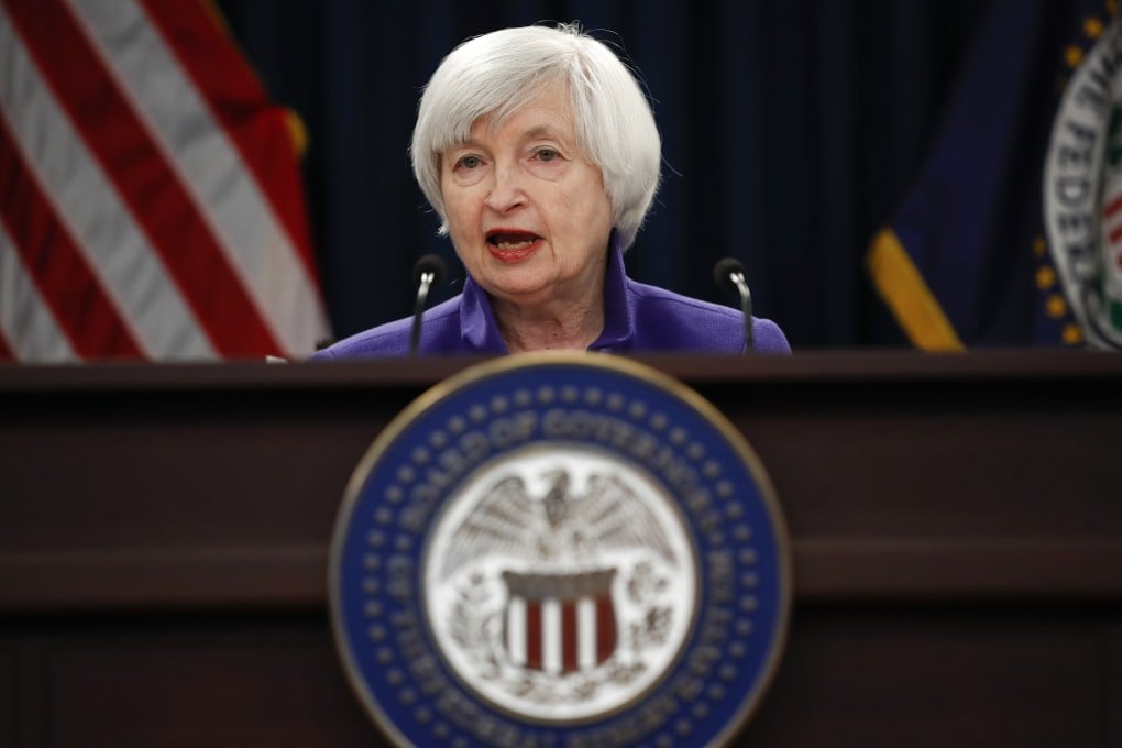 Janet Yellen, then Federal Reserve chair, speaks during a news conference following the Federal Open Market Committee meeting in Washington on December 13, 2017. Photo: AP
