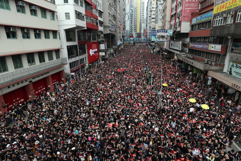 Anti-extradition bill protesters take to the streets Hong Kong in 2019. Beijing introduced the national security law a year later. Photo: Sam Tsang