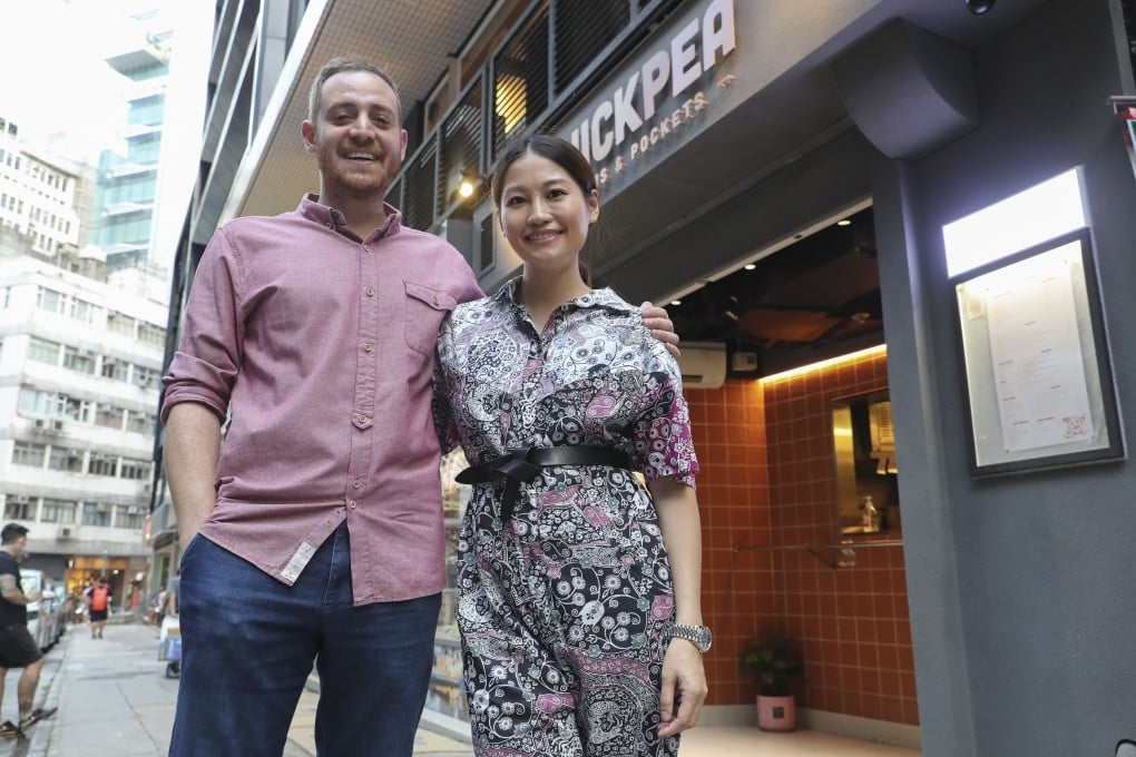 Alex and Danielle Malouf at their restaurant Chickpea on Lyndhurst Terrace in Central, Hong Kong, which offers takeaway Middle Eastern food. Photo: Edmond So