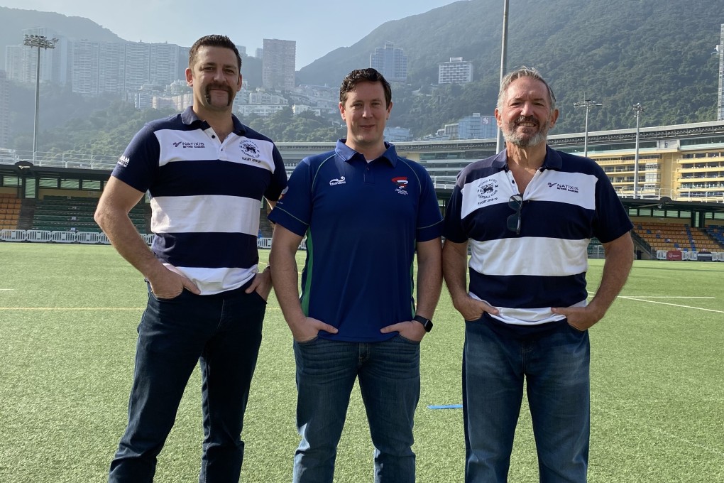 Rugby lads and cancer survivors Gareth Wilde, James Swatton and Terry Hart want to dispel men's health stigma in Hong Kong. Photo: Handout